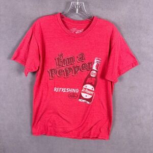 Savvy Mens Dr. Pepper T-Shirt M Drink‎ Logo Red Short Sleeve Sodacore